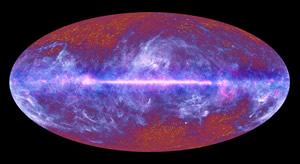 This image of the microwave sky was synthesized using data spanning the range of