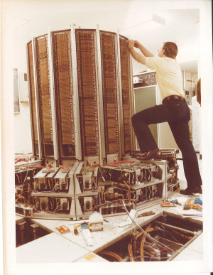 Archive photo of Cray-1 supercomputer installation in May 1978
