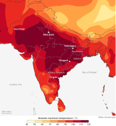 India heat wave map