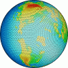 Model of earth with a geodesic grid