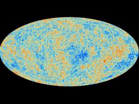 Map of the cosmic microwave background as seen by the Planck space telescope.