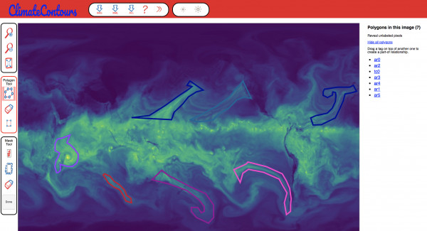 screen shot of the Climate Contours interface