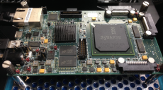 Photo of IBM TrueNorth chip and board setup