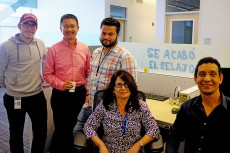 University of Puerto Rico students, their professor and Berkeley Lab collaborator.