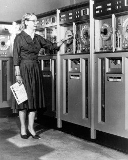 Grace Hopper with ENIAC computer
