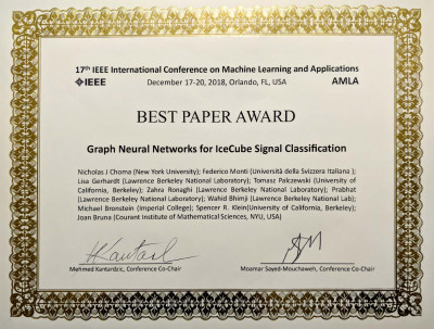 IEEE Best Paper Award certificate