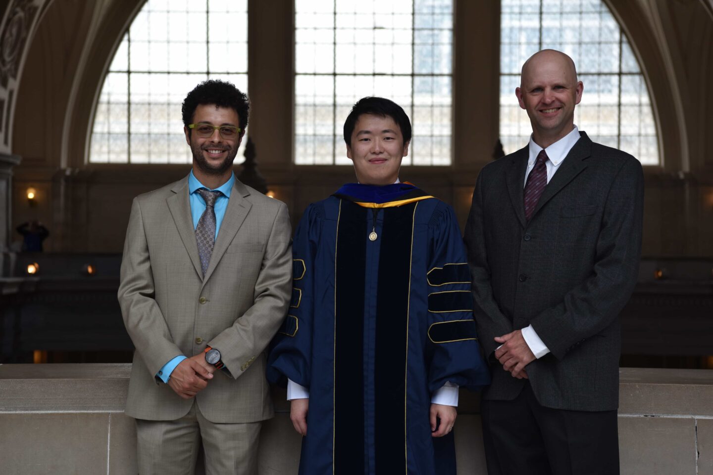 Left to right: GraphBLAST developers Aydın Buluç, Carl Yang, and John Owens. Image: Aydın Buluç