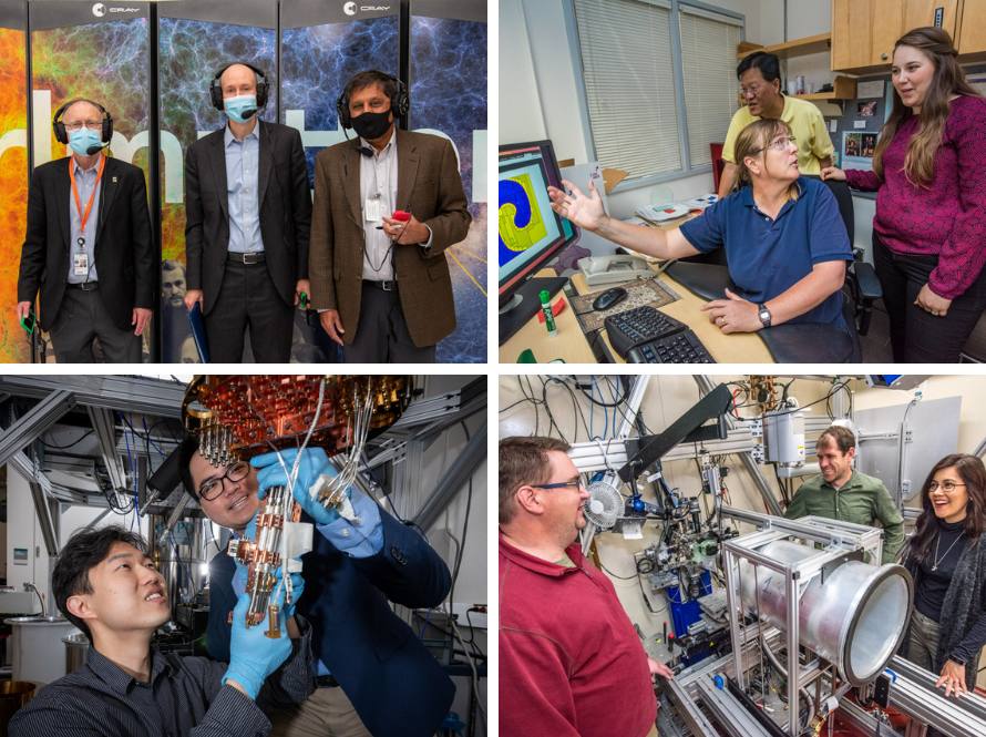 A photo collage showing many aspects of group work within Computing Sciences at Berkeley Lab.