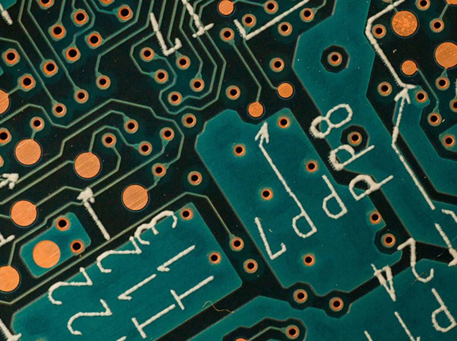 Close-up view of a circuitboard.