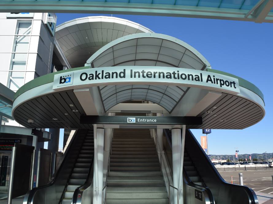 Entrance to Oakland Airport BART station.