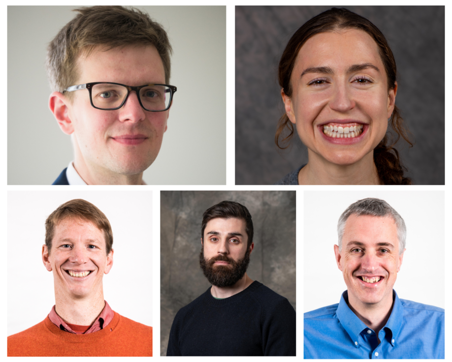 The team of (clockwise from upper left) Daan Camps, Katie Klymko, Nick Wright, Ermal Rrapaj, and Brian Austin has been awarded the Hans Meuer Award for best paper submitted to the ISC High Performance computing conference.