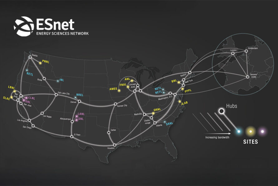 Networking Map Black ESnet