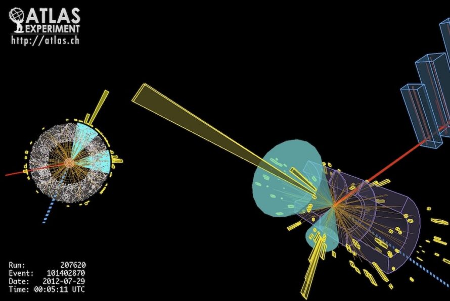 Technical image of a hadronic jet